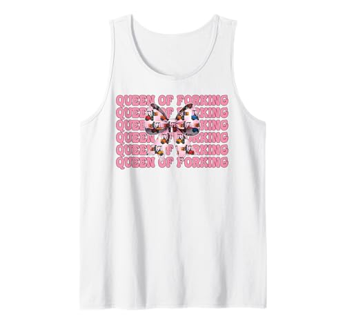 Queen of Forking Gabelstapler Bediener Gabelstapler Fahrer Mädchen Mama Tank Top von Womens Pink Coquette Bow Forklift Operator Gifts