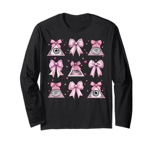 Freimaurer Freimaurer Mädchen Kokette Schleife Rosa Mama Langarmshirt von Womens Pink Coquette Bow Freemason Masonic Gifts