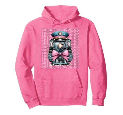 Güterleiter Zug Fahrer Lokomotive Mädchen Kokette Bogen Pullover Hoodie Güterleiter Zug Fahrer Lokomotive Mädchen Kokette Bogen Pullover Hoodie von Womens Pink Coquette Bow Freight Conductor Gifts
