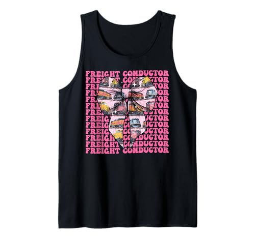 Güterleiter Zug Fahrer Lokomotive Zug Mädchen Tank Top von Womens Pink Coquette Bow Freight Conductor Gifts