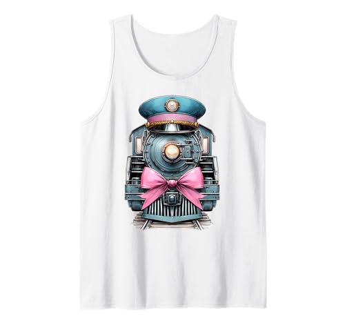 Kokette Bogenzug Fahrer Güterleiter Lokomotive Mädchen Tank Top Kokette Bogenzug Fahrer Güterleiter Lokomotive Mädchen Tank Top von Womens Pink Coquette Bow Freight Conductor Gifts