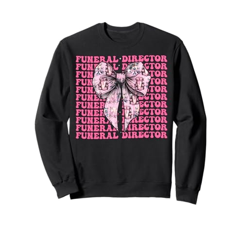 Bestattungsdirektor Last Responder Mortuary Girl Coquette Bow Sweatshirt von Womens Pink Coquette Bow Funeral Director Gifts