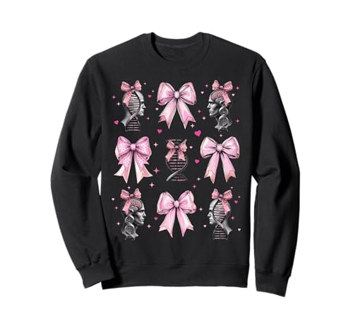 Genealogie DNA Familiengeschichte Ancestry Girl Kokette Bogen Mama Sweatshirt von Womens Pink Coquette Bow Genealogy Dna Gifts