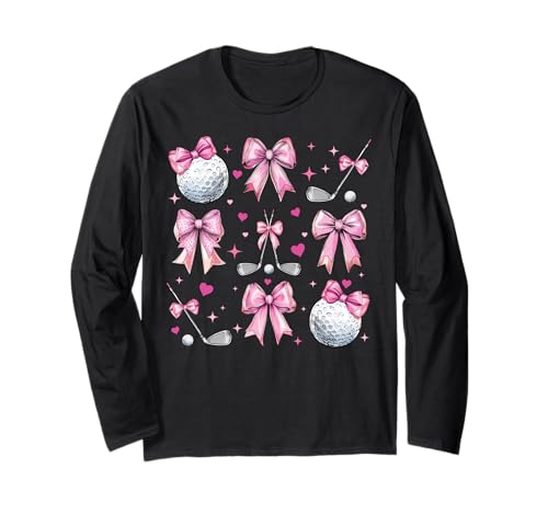 Golfschlägerball Mädchen Kokette Schleife Rosa Mama Langarmshirt von Womens Pink Coquette Bow Golf Player Gifts