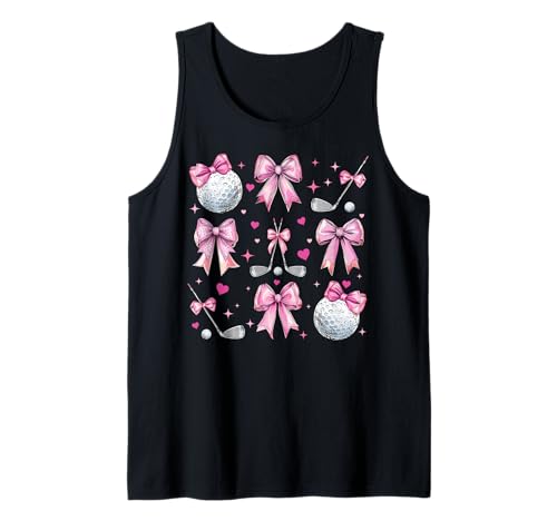 Golfschlägerball Mädchen Kokette Schleife Rosa Mama Tank Top von Womens Pink Coquette Bow Golf Player Gifts