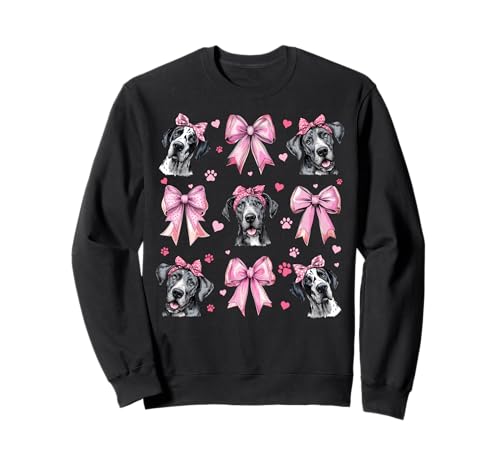 Dogge Hund Mama Mädchen Kokette Schleife Rosa Sweatshirt Dogge Hund Mama Mädchen Kokette Schleife Rosa Sweatshirt von Womens Pink Coquette Bow Great Dane Dog Gifts