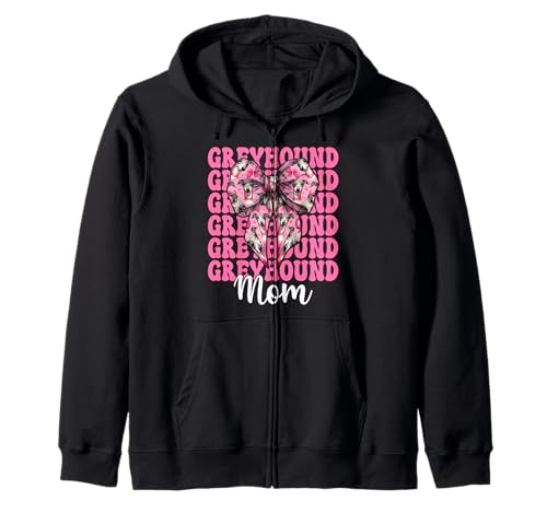 Greyhound Mom Mama Hund Muttertag Kokette Schleife Kapuzenjacke von Womens Pink Coquette Bow Greyhound Dog Gifts