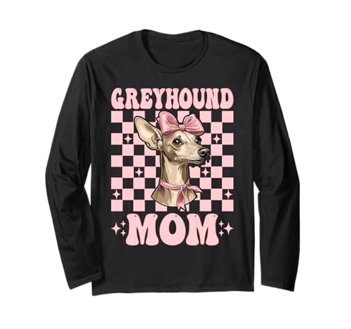 Greyhound Mom Mama Hund Muttertag Kokette Schleife Langarmshirt von Womens Pink Coquette Bow Greyhound Dog Gifts