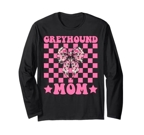 Greyhound Mom Mama Hund Muttertag Kokette Schleife Langarmshirt von Womens Pink Coquette Bow Greyhound Dog Gifts