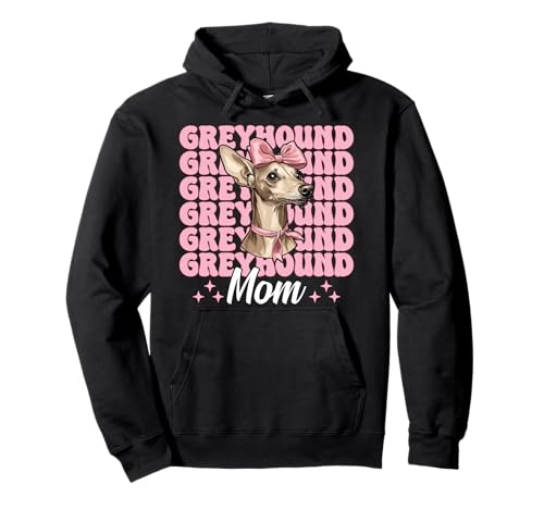 Greyhound Mom Mama Hund Muttertag Kokette Schleife Pullover Hoodie Greyhound Mom Mama Hund Muttertag Kokette Schleife Pullover Hoodie von Womens Pink Coquette Bow Greyhound Dog Gifts