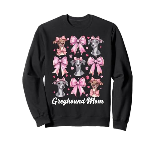 Greyhound Mom Mama Hund Muttertag Kokette Schleife Sweatshirt von Womens Pink Coquette Bow Greyhound Dog Gifts