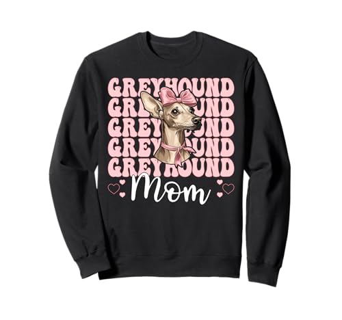 Greyhound Mom Mama Hund Muttertag Kokette Schleife Sweatshirt Greyhound Mom Mama Hund Muttertag Kokette Schleife Sweatshirt von Womens Pink Coquette Bow Greyhound Dog Gifts