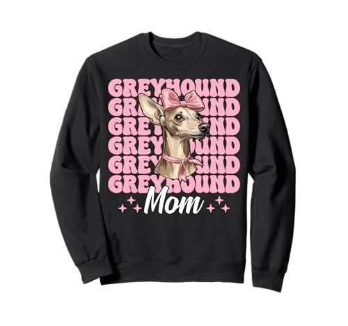 Greyhound Mom Mama Hund Muttertag Kokette Schleife Sweatshirt Greyhound Mom Mama Hund Muttertag Kokette Schleife Sweatshirt von Womens Pink Coquette Bow Greyhound Dog Gifts