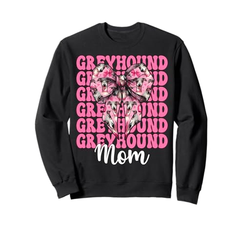 Greyhound Mom Mama Hund Muttertag Kokette Schleife Sweatshirt von Womens Pink Coquette Bow Greyhound Dog Gifts