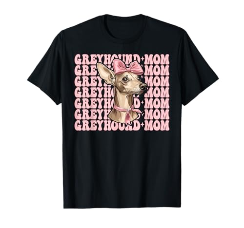 Greyhound Mom Mama Hund Muttertag Kokette Schleife T-Shirt Greyhound Mom Mama Hund Muttertag Kokette Schleife T-Shirt von Womens Pink Coquette Bow Greyhound Dog Gifts