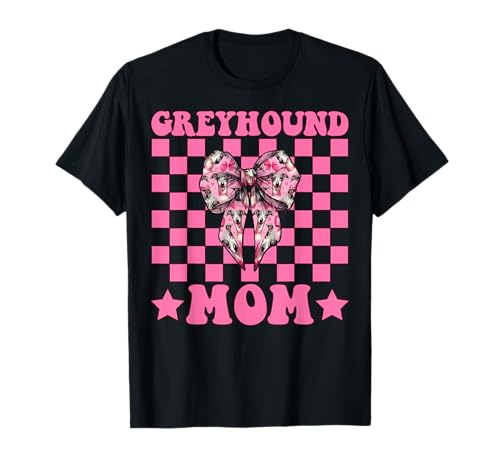Greyhound Mom Mama Hund Muttertag Kokette Schleife T-Shirt Greyhound Mom Mama Hund Muttertag Kokette Schleife T-Shirt von Womens Pink Coquette Bow Greyhound Dog Gifts