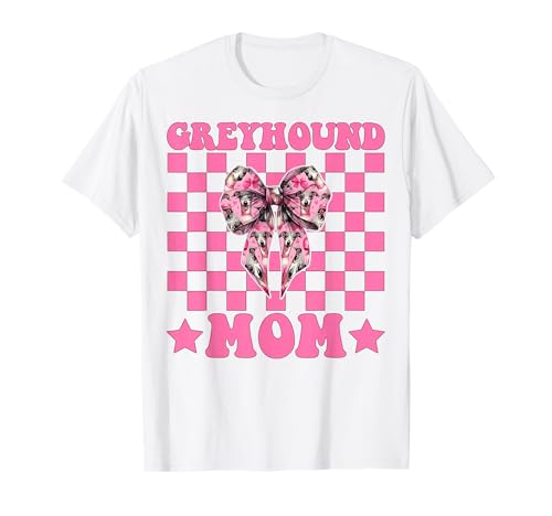 Greyhound Mom Mama Hund Muttertag Kokette Schleife T-Shirt Greyhound Mom Mama Hund Muttertag Kokette Schleife T-Shirt von Womens Pink Coquette Bow Greyhound Dog Gifts