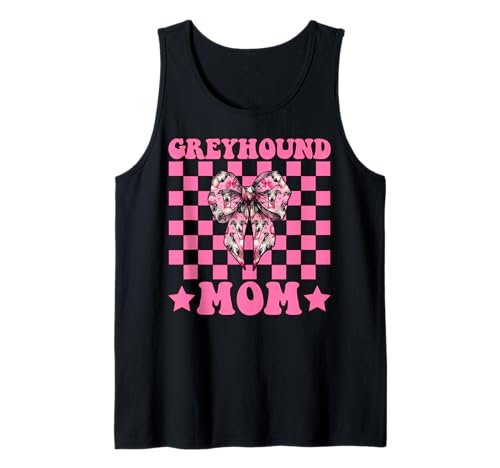 Greyhound Mom Mama Hund Muttertag Kokette Schleife Tank Top von Womens Pink Coquette Bow Greyhound Dog Gifts