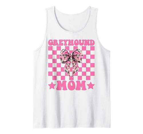 Greyhound Mom Mama Hund Muttertag Kokette Schleife Tank Top von Womens Pink Coquette Bow Greyhound Dog Gifts