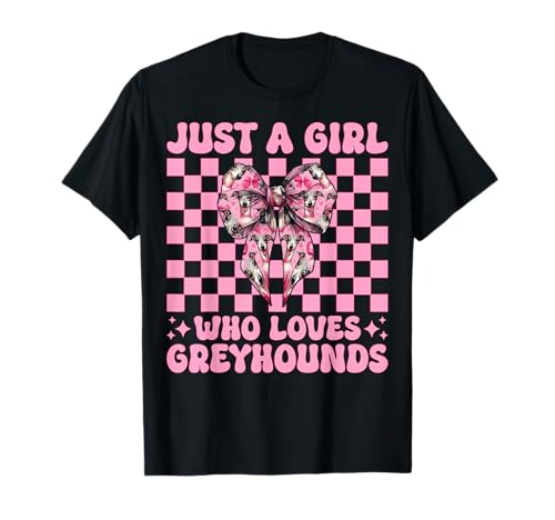Just A Girl Who Loves Greyhounds Windhund Kokette Schleife T-Shirt Just A Girl Who Loves Greyhounds Windhund Kokette Schleife T-Shirt von Womens Pink Coquette Bow Greyhound Dog Gifts