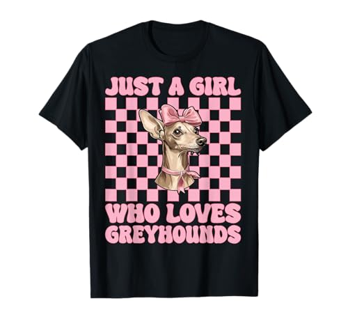 Just A Girl Who Loves Greyhounds Windhund Kokette Schleife T-Shirt Just A Girl Who Loves Greyhounds Windhund Kokette Schleife T-Shirt von Womens Pink Coquette Bow Greyhound Dog Gifts