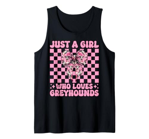 Just A Girl Who Loves Greyhounds Windhund Kokette Schleife Tank Top Just A Girl Who Loves Greyhounds Windhund Kokette Schleife Tank Top von Womens Pink Coquette Bow Greyhound Dog Gifts
