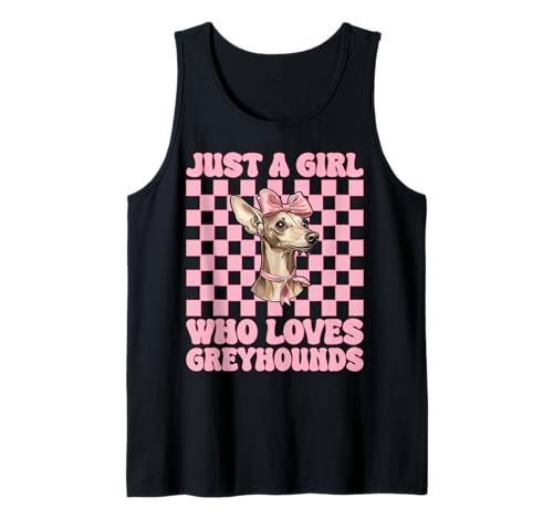 Just A Girl Who Loves Greyhounds Windhund Kokette Schleife Tank Top Just A Girl Who Loves Greyhounds Windhund Kokette Schleife Tank Top von Womens Pink Coquette Bow Greyhound Dog Gifts