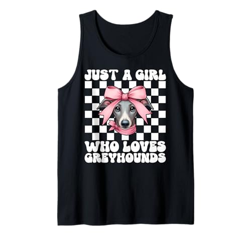 Just A Girl Who Loves Greyhounds Windhund Kokette Schleife Tank Top Just A Girl Who Loves Greyhounds Windhund Kokette Schleife Tank Top von Womens Pink Coquette Bow Greyhound Dog Gifts