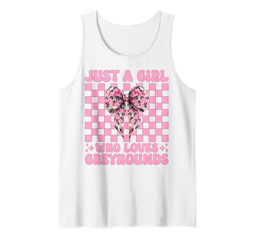 Just A Girl Who Loves Greyhounds Windhund Kokette Schleife Tank Top Just A Girl Who Loves Greyhounds Windhund Kokette Schleife Tank Top von Womens Pink Coquette Bow Greyhound Dog Gifts