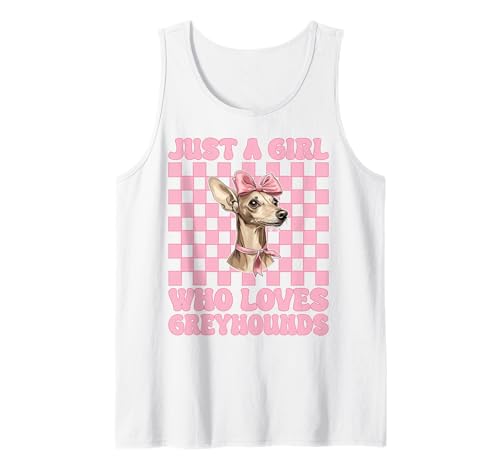 Just A Girl Who Loves Greyhounds Windhund Kokette Schleife Tank Top Just A Girl Who Loves Greyhounds Windhund Kokette Schleife Tank Top von Womens Pink Coquette Bow Greyhound Dog Gifts