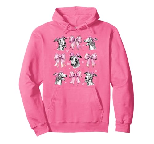 Windhund Hund Mama Mädchen Kokette Schleife Rosa Pullover Hoodie von Womens Pink Coquette Bow Greyhound Dog Gifts