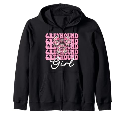 Windhund Mädchen Rosa Kokette Schleife Kapuzenjacke Windhund Mädchen Rosa Kokette Schleife Kapuzenjacke von Womens Pink Coquette Bow Greyhound Dog Gifts