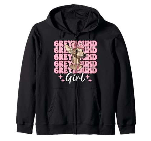 Windhund Mädchen Rosa Kokette Schleife Kapuzenjacke Windhund Mädchen Rosa Kokette Schleife Kapuzenjacke von Womens Pink Coquette Bow Greyhound Dog Gifts