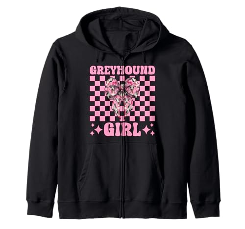 Windhund Mädchen Rosa Kokette Schleife Kapuzenjacke Windhund Mädchen Rosa Kokette Schleife Kapuzenjacke von Womens Pink Coquette Bow Greyhound Dog Gifts