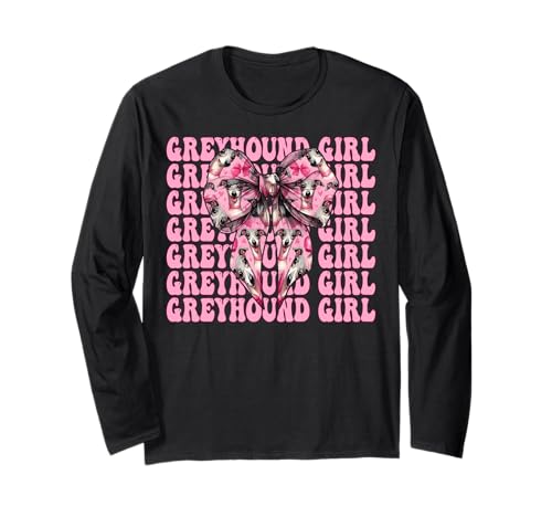 Windhund Mädchen Rosa Kokette Schleife Langarmshirt Windhund Mädchen Rosa Kokette Schleife Langarmshirt von Womens Pink Coquette Bow Greyhound Dog Gifts