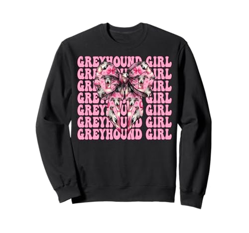 Windhund Mädchen Rosa Kokette Schleife Sweatshirt Windhund Mädchen Rosa Kokette Schleife Sweatshirt von Womens Pink Coquette Bow Greyhound Dog Gifts