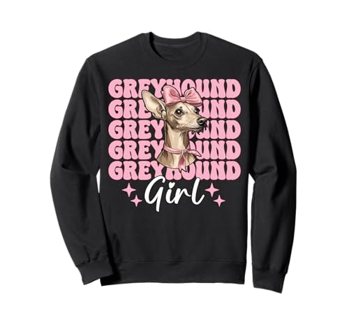 Windhund Mädchen Rosa Kokette Schleife Sweatshirt Windhund Mädchen Rosa Kokette Schleife Sweatshirt von Womens Pink Coquette Bow Greyhound Dog Gifts