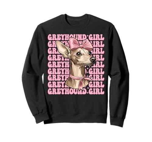 Windhund Mädchen Rosa Kokette Schleife Sweatshirt Windhund Mädchen Rosa Kokette Schleife Sweatshirt von Womens Pink Coquette Bow Greyhound Dog Gifts