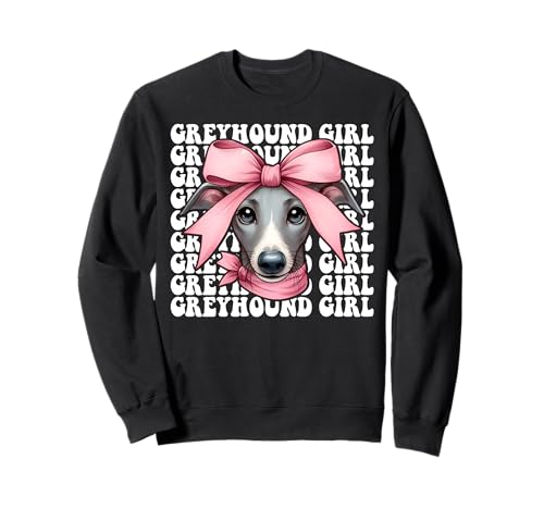 Windhund Mädchen Rosa Kokette Schleife Sweatshirt Windhund Mädchen Rosa Kokette Schleife Sweatshirt von Womens Pink Coquette Bow Greyhound Dog Gifts