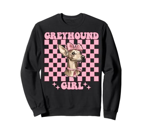 Windhund Mädchen Rosa Kokette Schleife Sweatshirt von Womens Pink Coquette Bow Greyhound Dog Gifts