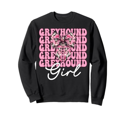 Windhund Mädchen Rosa Kokette Schleife Sweatshirt Windhund Mädchen Rosa Kokette Schleife Sweatshirt von Womens Pink Coquette Bow Greyhound Dog Gifts
