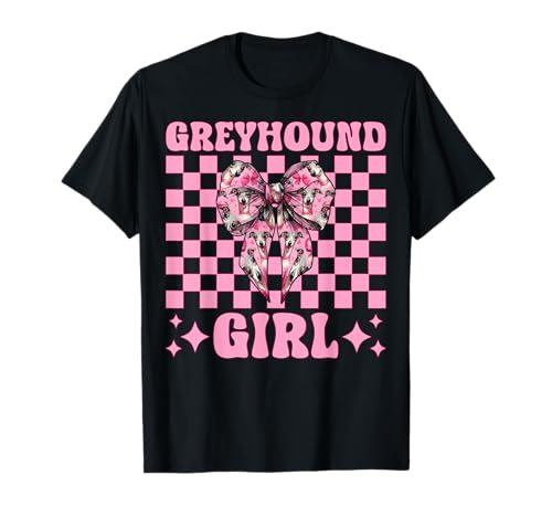 Windhund Mädchen Rosa Kokette Schleife T-Shirt Windhund Mädchen Rosa Kokette Schleife T-Shirt von Womens Pink Coquette Bow Greyhound Dog Gifts