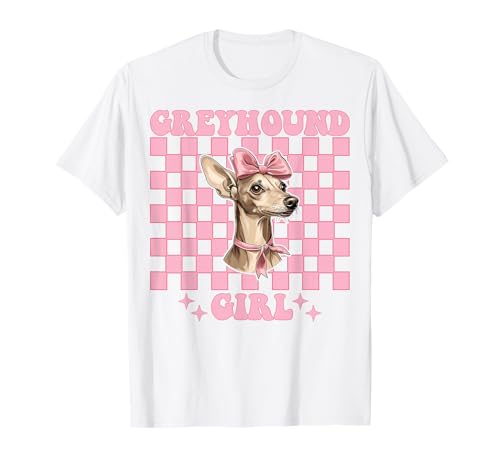 Windhund Mädchen Rosa Kokette Schleife T-Shirt Windhund Mädchen Rosa Kokette Schleife T-Shirt von Womens Pink Coquette Bow Greyhound Dog Gifts