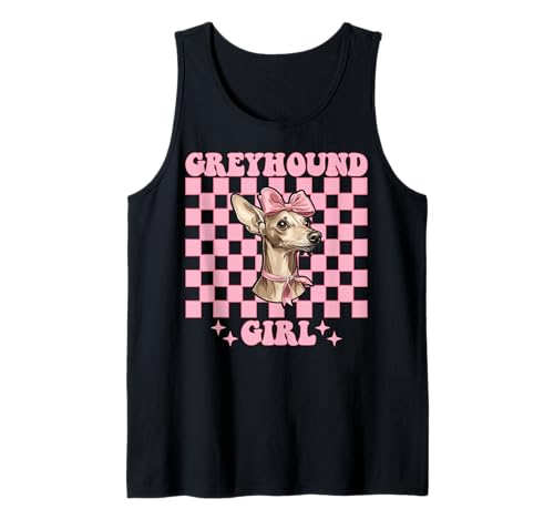 Windhund Mädchen Rosa Kokette Schleife Tank Top Windhund Mädchen Rosa Kokette Schleife Tank Top von Womens Pink Coquette Bow Greyhound Dog Gifts