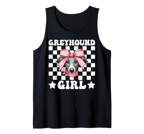Windhund Mädchen Rosa Kokette Schleife Tank Top Windhund Mädchen Rosa Kokette Schleife Tank Top von Womens Pink Coquette Bow Greyhound Dog Gifts