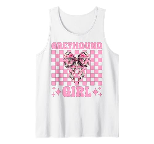 Windhund Mädchen Rosa Kokette Schleife Tank Top Windhund Mädchen Rosa Kokette Schleife Tank Top von Womens Pink Coquette Bow Greyhound Dog Gifts