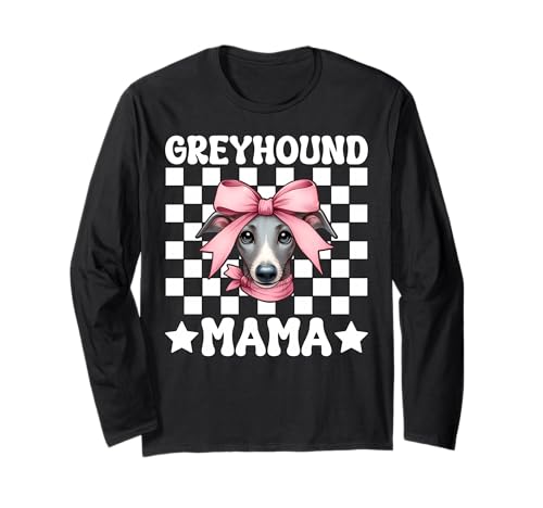 Windhund Mama Mama Hund Muttertag Kokette Schleife Langarmshirt von Womens Pink Coquette Bow Greyhound Dog Gifts