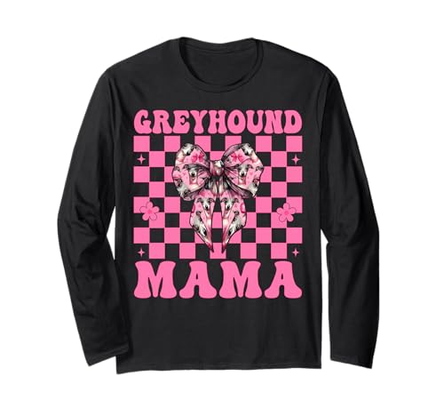 Windhund Mama Mama Hund Muttertag Kokette Schleife Langarmshirt von Womens Pink Coquette Bow Greyhound Dog Gifts