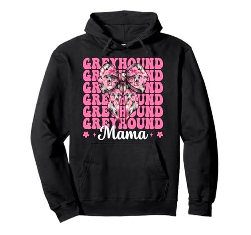 Windhund Mama Mama Hund Muttertag Kokette Schleife Pullover Hoodie von Womens Pink Coquette Bow Greyhound Dog Gifts
