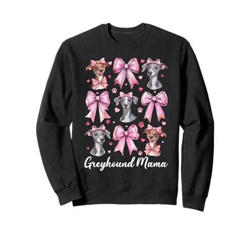 Windhund Mama Mama Hund Muttertag Kokette Schleife Sweatshirt von Womens Pink Coquette Bow Greyhound Dog Gifts